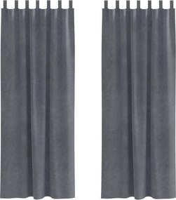 vidaXL Sötétítő függönyök 2 pcs Világosszürke 140 x 245 cm Bársony