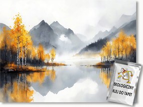 Fotótapéta Flizelina Tájkép Ősz Tó Hegyek Fák 208x146 ragasztó