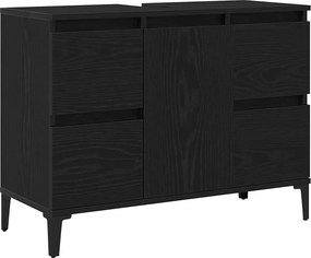 vidaXL Fürdőszobai mosdószekrény Fekete tölgy 80 x 33 x 60 cm Faanyag