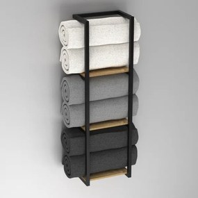 Fali törölközőtartó 78x23 cm fekete