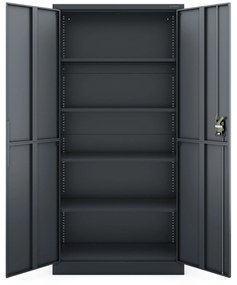 Fém iratszekrény JAN, 900 x 1850 x 400 mm, Smart: antracit