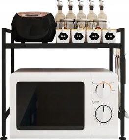 Seezssa mikrohullámú sütő polc 1 db szénacél konyhai rendszerező fekete