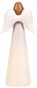Dekorációs figura virágos angyal, szent lila, 9 x6 x 21 cm, polirezín