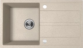 Kuchinox Viti, 1 rekeszes gránit mosogató 760x440x175 mm + szifon, bézs, LAV-SBX_411Y
