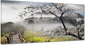 Vászonkép 120x60 Japán Virágzó cseresznye