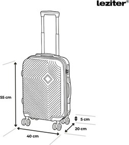 TraveLux Pro kabinbőrönd keményfedeles levehető kerékkel 50x40x20 cm szürke