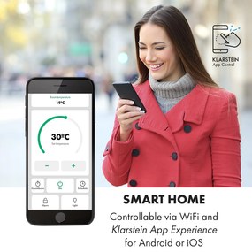 Klarstein Bansin Smart 2500, konvektor, 2500 W, vezérlés applikáción keresztül