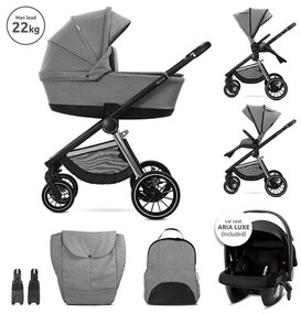 Lorelli Bianca 3az1-ben újszülött babakocsi Lorelli Aria Luxe hordozóval - Grey