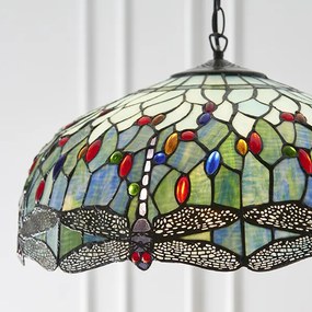 Endon klasszikus tiffany függeszték dragonfly blue sötétbarna sokszínű end66148