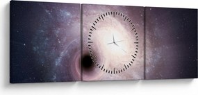Kép - Spirálgalaxisok (órával) (90x30 cm)
