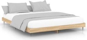 vidaXL sonoma tölgy színű szerelt fa ágykeret matrac nélkül 120x200 cm