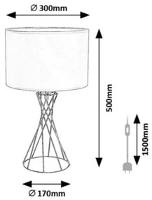Rabalux 74081 - Asztali lámpa NIVRA 1xE27/40W/230V arany/fehér