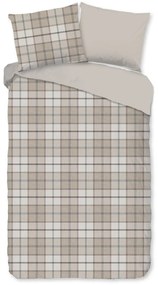 Világosbarna egyszemélyes hosszabbított flanel ágyneműhuzat 140x220 cm Bernardus – Good Morning