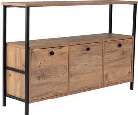 Natúr színű konzolasztal borovi fenyő dekorral 29,5x120 cm Solace – Kalune Design