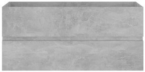 Betonszürke szerelt fa mosdószekrény 100 x 38,5 x 45 cm