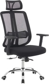 Irodai szék, fekete/króm, teherbírás 150 kg, DUVAL