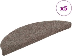 vidaXL 5 db öntapadós lépcsőszőnyeg 56 x 17 x 3 cm bézs félkör alakú