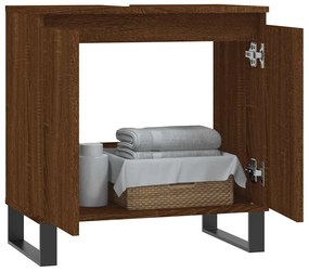 barna tölgyszínű szerelt fa fürdőszobaszekrény 58x33x60 cm