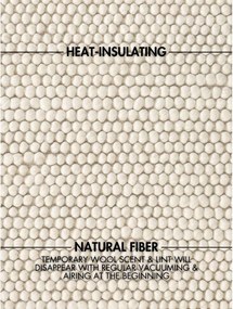 Krémszínű kézi szövésű gyapjú szőnyeg 200x300 cm Richmond Diana – Ted Baker