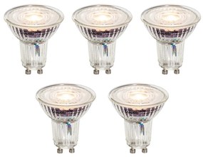 5 db-os GU10 50 mm-es szabályozható átlátszó LED izzókészlet 4,9W 430 lm 2700K