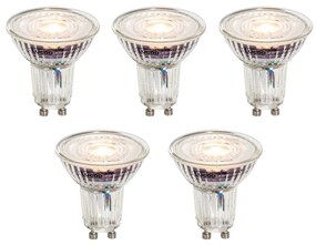 5 darabos GU10 50 mm-es dimmelhető LED izzókészlet, átlátszó, 4,9 W, 430 lm, 2700 K