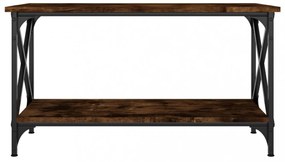 füstös tölgy színű szerelt fa és vas dohányzóasztal 80x45x45 cm
