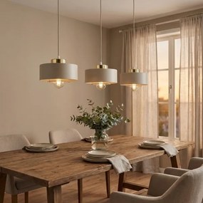Brilagi - Kábelre függesztett csillár SPRING 3xE27/60W/230V bézs/arany