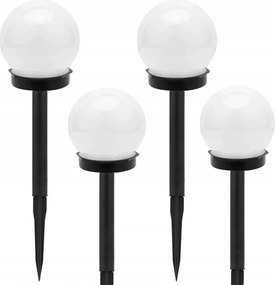 4x napelemes kerti lámpa gömb fehér beszúrós 10 cm