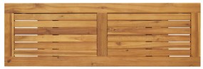 Kültéri Asztal Természetes és Szürke 35x110x75 cm Tömör Fa és Acél