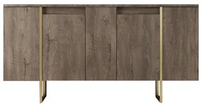 Konzolasztal Luxe - Walnut, Gold