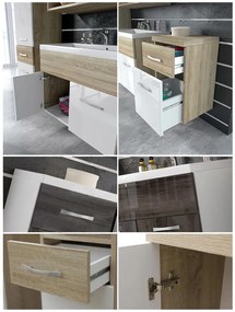 Fürdőszoba bútor Lunara (bodega + fényes fehér) (szifonnal, Economico csappal). 1053657