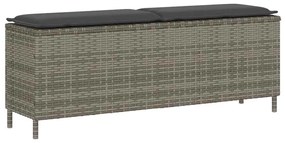Barna polyrattan kerti pad párnával 110x30x40,5 cm