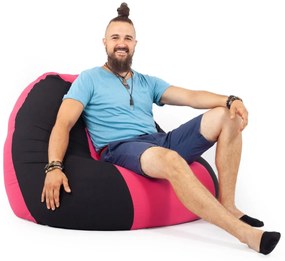 Fekete - Magenta Bicolor XXL Babzsákfotel