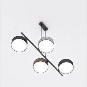 DRUMZ kábeles csillár 4xE14/10W/230V, fekete/barna/szürke