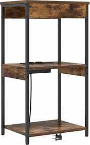 vidaXL Éjjeliszekrény polcokkal Füstölt tölgy 41 x 31 x 76 cm Faanyag