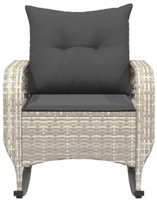 szürke polyrattan kerti hintaszék párnákkal