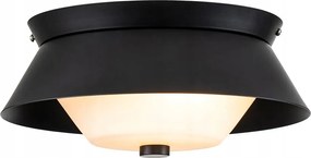 Fürdőszobai mennyezeti lámpa ipari fekete fehér kerek 25 cm Elstead