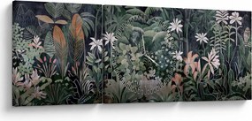 Kép - Festett dzsungel minta (órával) (90x30 cm)