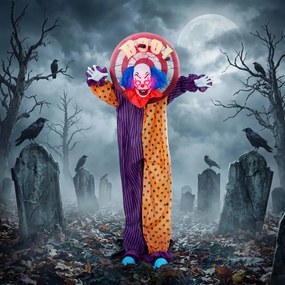 HOMCOM 167 cm-es életnagyságú animált halloweeni bohóc