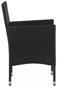 2 db fekete polyrattan kerti szék