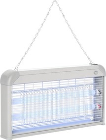 Outsunny Elektromos Rovarriasztó Lámpa 30W Elektromos Legyeltávolító Belső UV Fénnyel 60 m²-ig Kert Terasz Patio 48.5x8.5x26.5 cm Szürke | Aosom