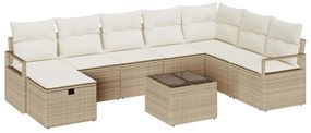 Kerti Kanapé Szett 9 pcs bézs és krémszínű 287 x 177 x 85 cm