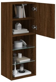 barna tölgyszínű TV-szekrény LED lámpákkal 40,5 x 30 x 102 cm