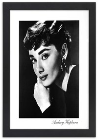Gario Poszter Audrey Hepburn portréja A keret színe: Természetes, Méret: 70 x 100 cm