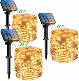 Peasur napelemes lámpák 3x12M 120 Led IP65