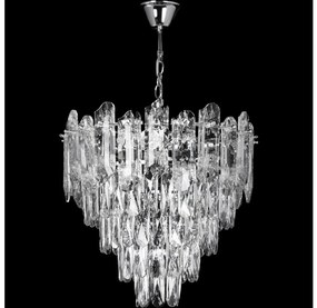 LED csillár láncon – 7× E27 (max. 60 W) / 230 V + 4× LED 6 W, átmérő 40 cm, fényes króm