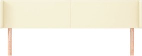 krémszínű műbőr szárnyas fejtámla 163x16x78/88 cm