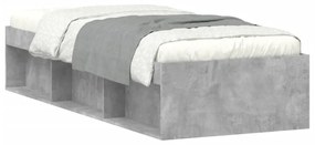 betonszürke kisméretű egyszemélyes ágykeret 75 x 190 cm