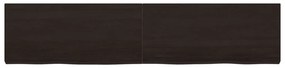 sötétbarna kezelt tömör tölgyfa fali polc 180 x 40 x (2-6) cm