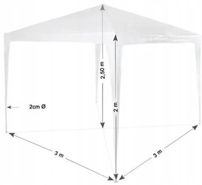 HOLLA GARDEN Kerti pavilon 3 x 3 x 2,5 m - kék